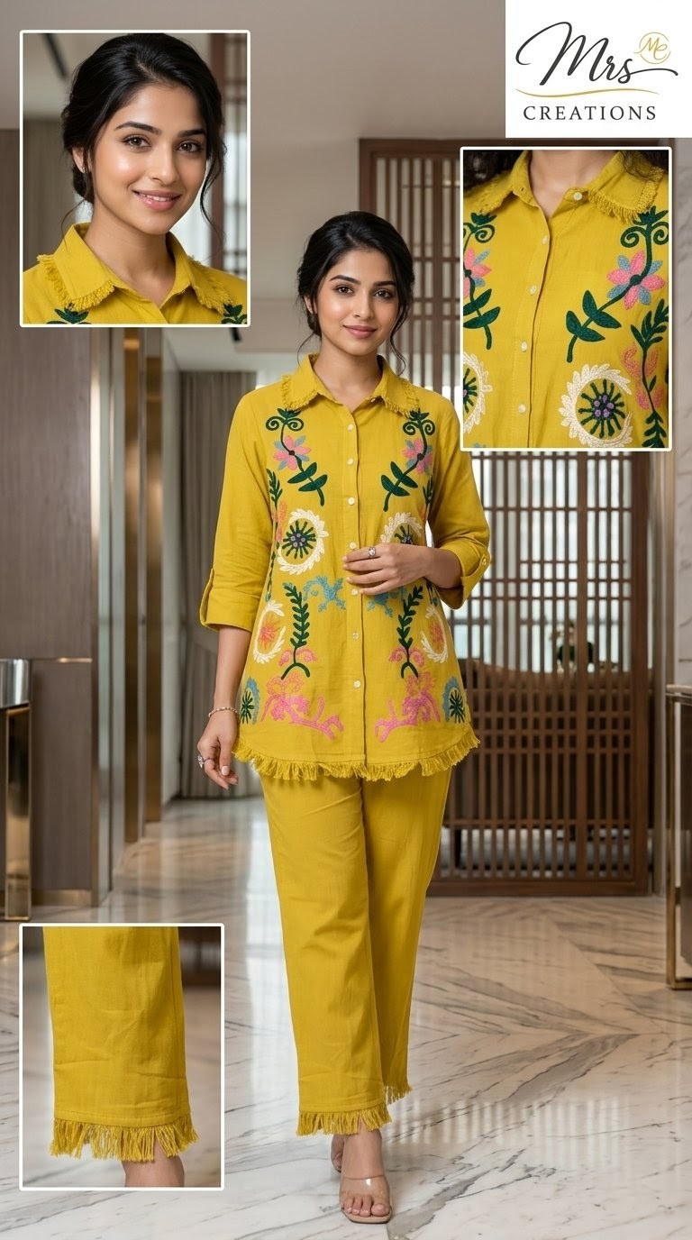 Cotton pant kurti co-ord set full outfit - Mrs Creations